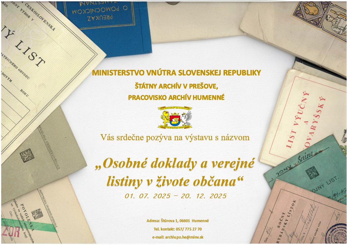 Osobné doklady a verejné listiny v živote občana - pozvánka na výstavu